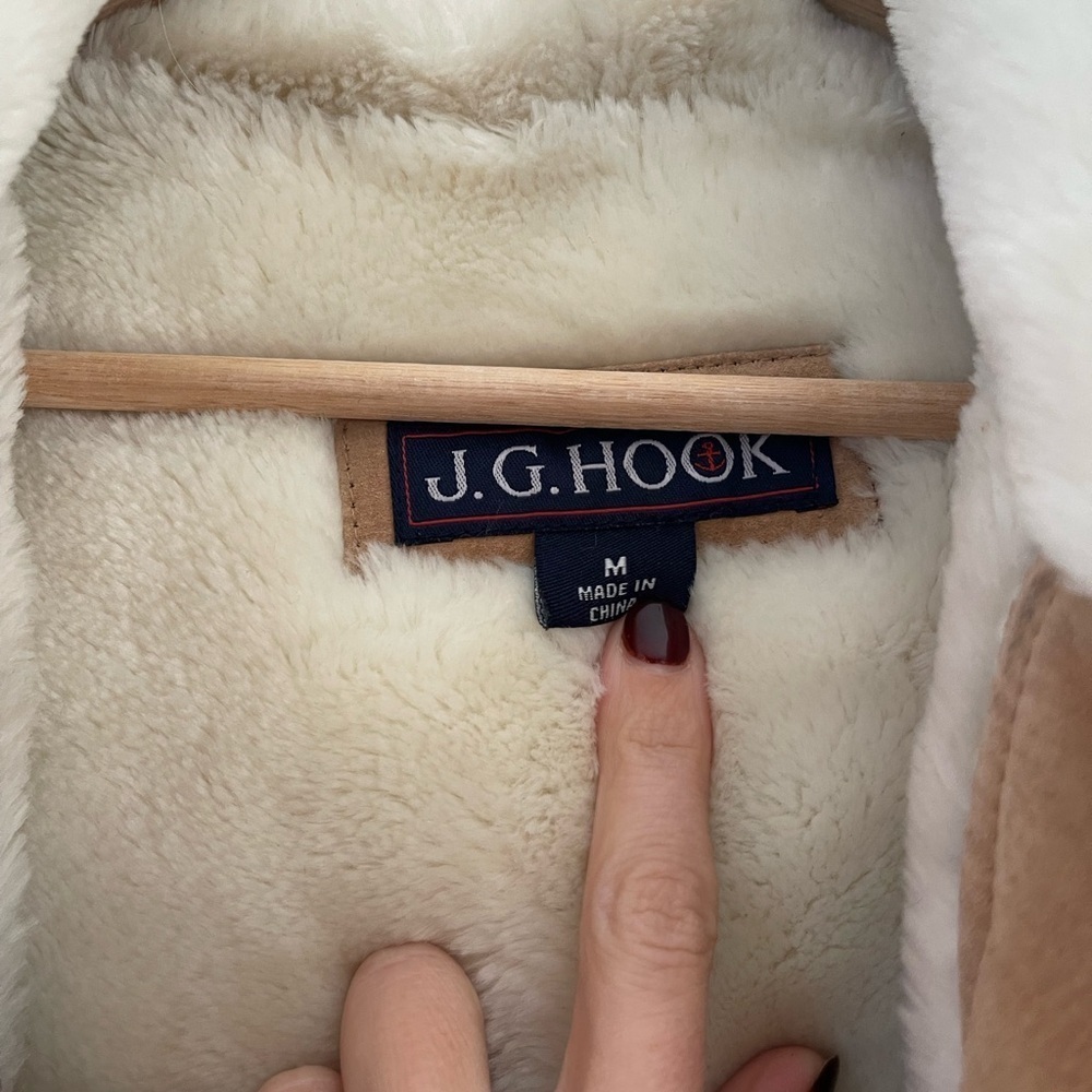 Women's Tan Leather Jacket with Cream Fur Lining - Picture 4 of 7